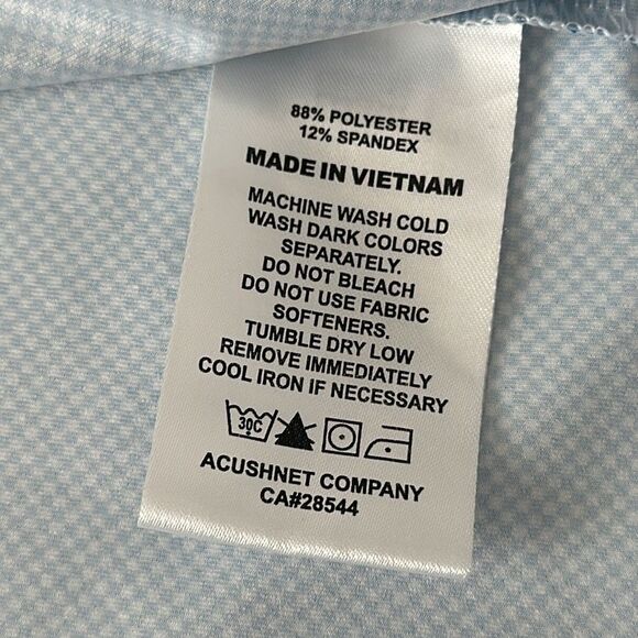 FootJoy Mens Light Blue Geometric White Box Check Short Sleeve Polo Shirt XL - Picture 9 of 9